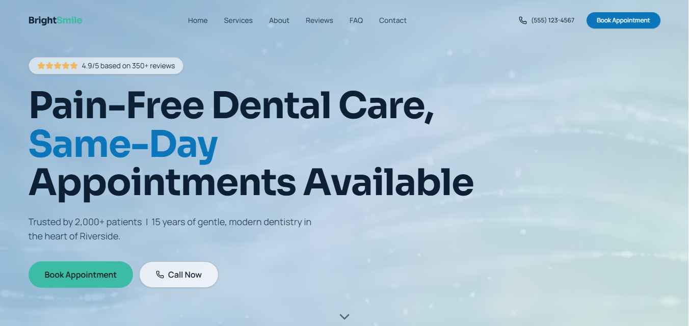 BrightSmile Dental — Book in 60 Seconds